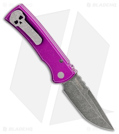 Chaves Knives Redencion Automatic Knife Purple Aluminum (3.4" Battle Worn SW)