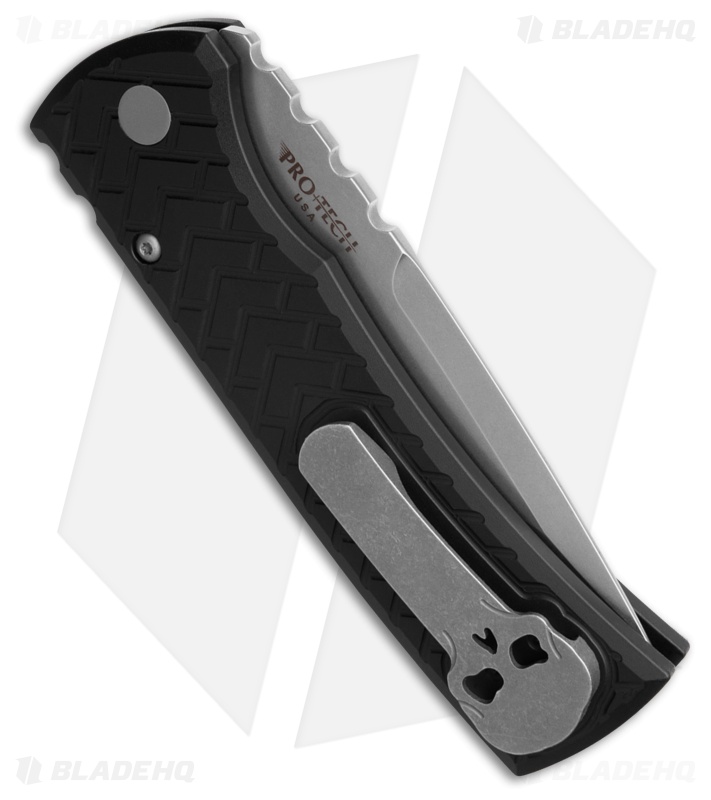 Chaves Knives Redencion Automatic Knife Tread Black Aluminum (3.4" Stonewash)