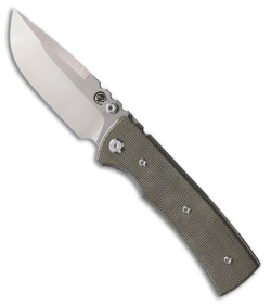 Chaves Knives Redencion 229 Drop Point Knife Green Canvas Micarta (3.5" Satin)