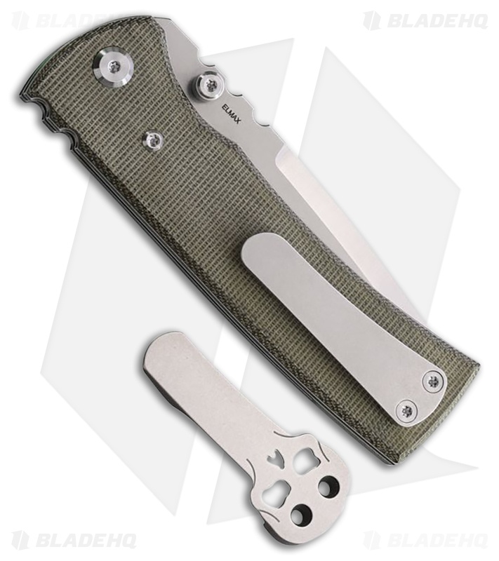 Chaves Knives Redencion 229 Drop Point Knife Green Canvas Micarta (3.5" Satin)