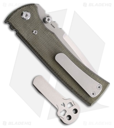 Chaves Knives Redencion 229 Drop Point Knife Green Canvas Micarta (3.5" Satin)