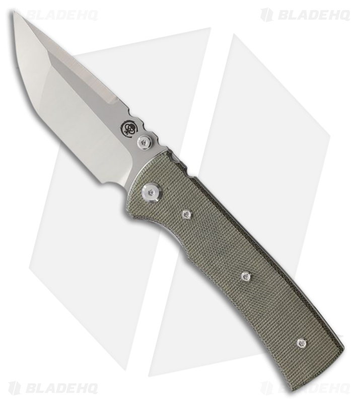 Chaves Knives Redencion 229 Tanto Knife Green Canvas Micarta (3.5" Satin)