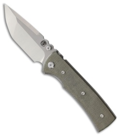 Chaves Knives Redencion 229 Tanto Knife Green Canvas Micarta (3.5" Satin)