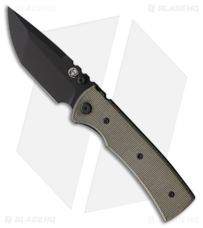 Chaves Redencion 229 Blue Label Tanto Knife Green Micarta (3.5" Black PVD)