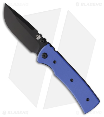 Chaves Redencion 229 Blue Label Drop Point Knife Blue G-10 (3.5" Black PVD)