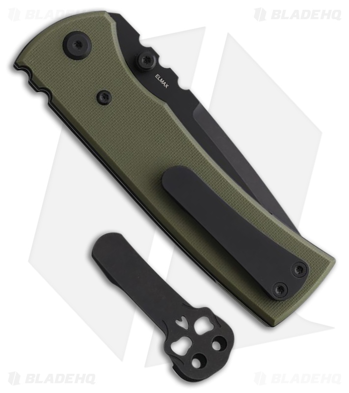 Chaves Redencion 229 Blue Label Drop Point Knife OD Green G-10 (3.5" Black PVD)