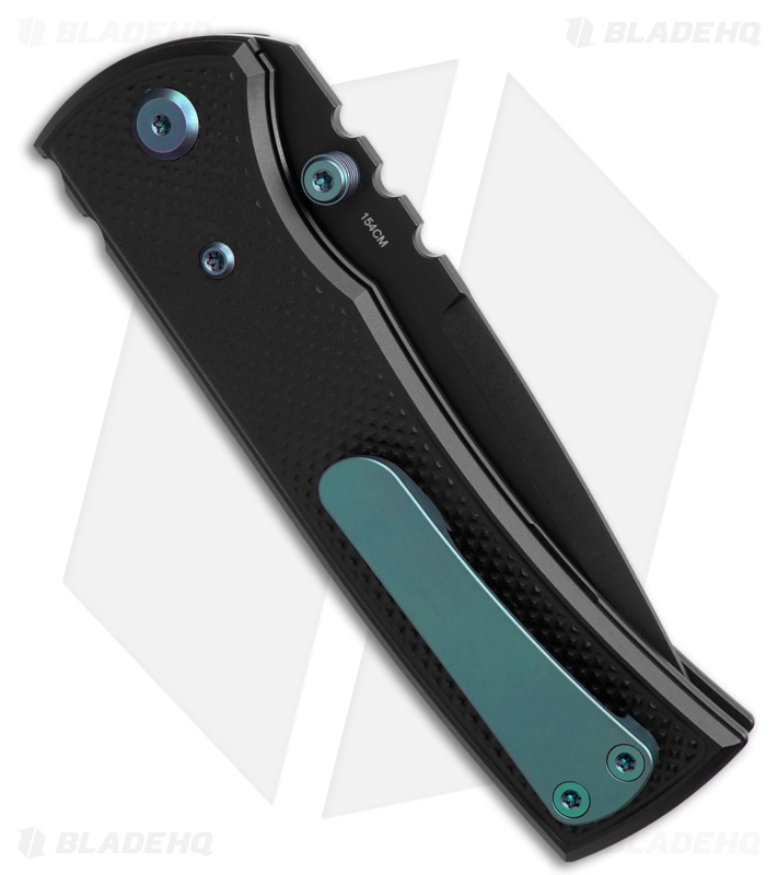 Chaves Redencion 229 Blue Label DP Knife Black Knurled Al/Blue Ti (3.6" Black)