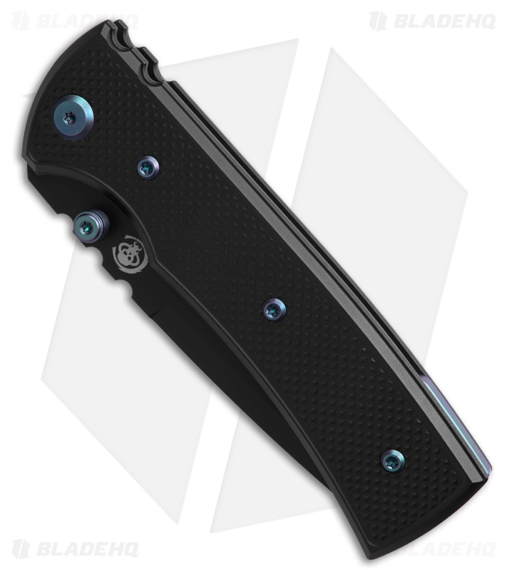 Chaves Redencion 229 Blue Label DP Knife Black Knurled Al/Blue Ti (3.6" Black)