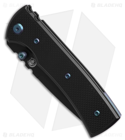 Chaves Redencion 229 Blue Label DP Knife Black Knurled Al/Blue Ti (3.6" Black)