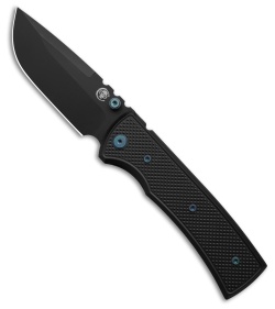 Chaves Redencion 229 Blue Label DP Knife Black Knurled Al/Blue Ti (3.6" Black)