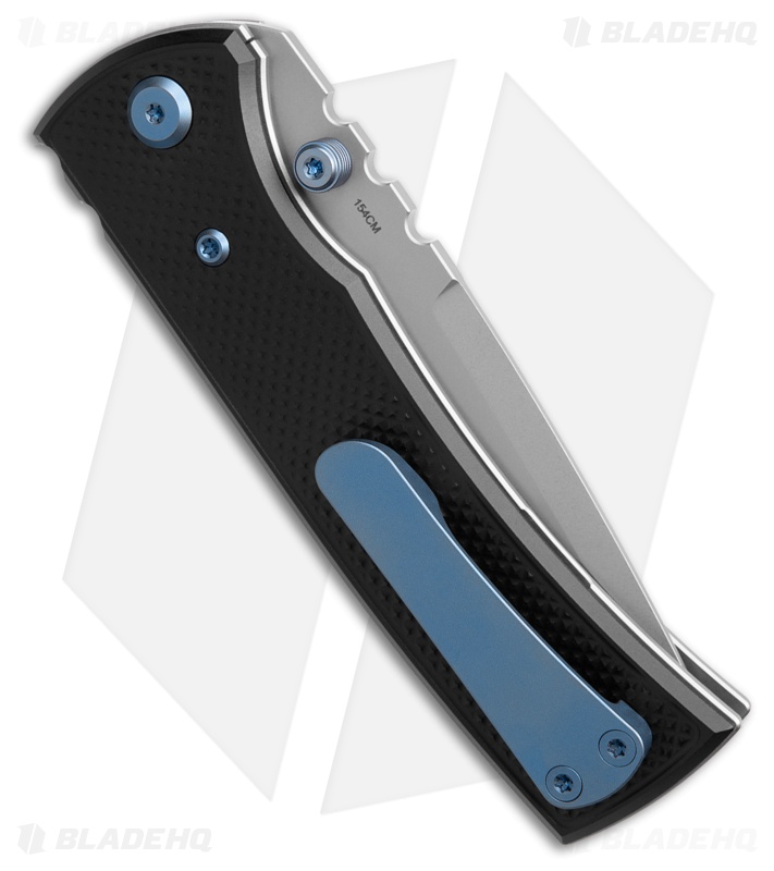 Chaves Redencion 229 Blue Label DP Knife Black Knurled Al/Blue Ti (3.6" SW)