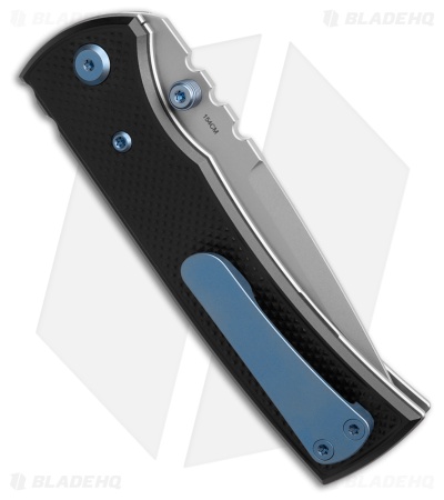 Chaves Redencion 229 Blue Label DP Knife Black Knurled Al/Blue Ti (3.6" SW)