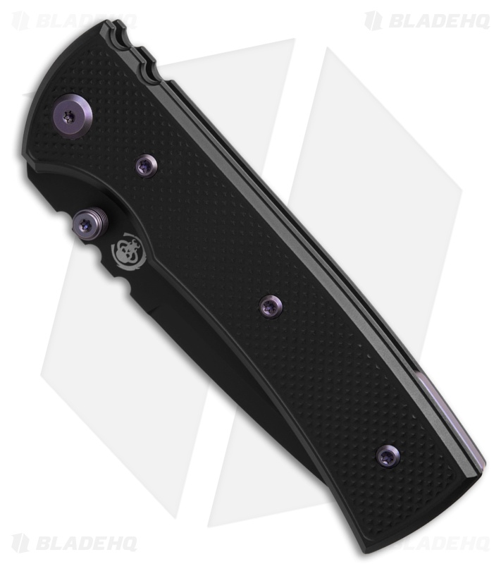 Chaves Redencion 229 Blue Label DP Knife Black Knurled Al/Purple Ti (3.6" PVD)