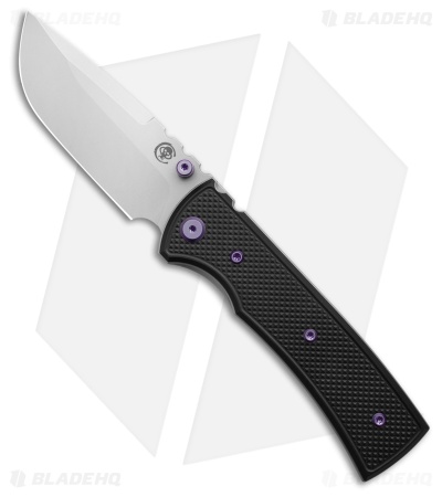 Chaves Redencion 229 Blue Label DP Knife Black Knurled Al/Purple Ti (3.6" SW)
