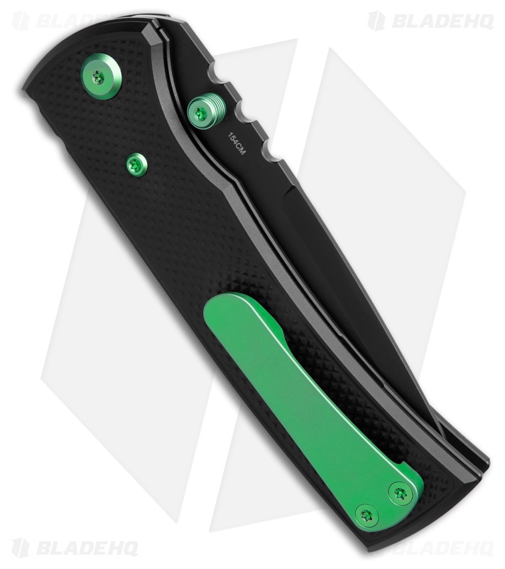 Chaves Redencion 229 Blue Label Tanto Knife Black Knurled Al/Green Ti (3.6" PVD)