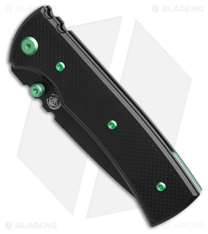 Chaves Redencion 229 Blue Label Tanto Knife Black Knurled Al/Green Ti (3.6" PVD)