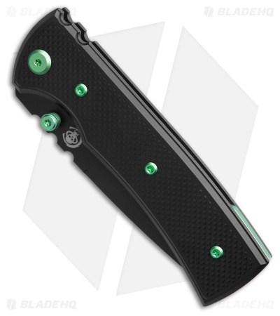 Chaves Redencion 229 Blue Label Tanto Knife Black Knurled Al/Green Ti (3.6" PVD)