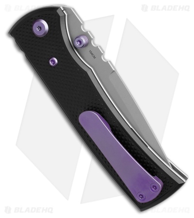 Chaves Redencion 229 Blue Label DP Knife Black Knurled Al/Purple Ti (3.6" SW)
