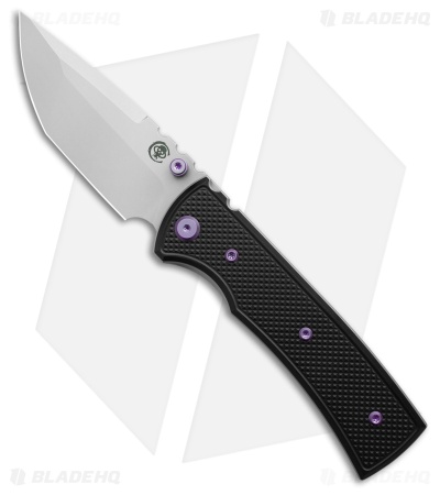 Chaves Redencion 229 Blue Label Tanto Knife Black Knurled Al/Purple Ti (3.6" SW)