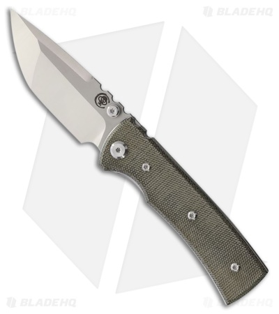 Chaves Knives Blue Label Redencion Street Tanto Knife Green Micarta (3.1" Satin)