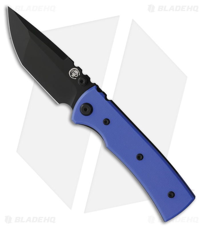 Chaves Knives Blue Label Redencion Street Tanto Knife Blue G-10 (3.1" Black)