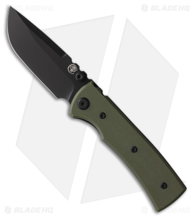 Chaves Knives Blue Label Redencion Street Knife Green G-10 (3.1" Black PVD)