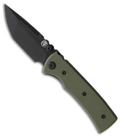 Chaves Knives Blue Label Redencion Street Tanto Knife Green G-10 (3.1" Black)