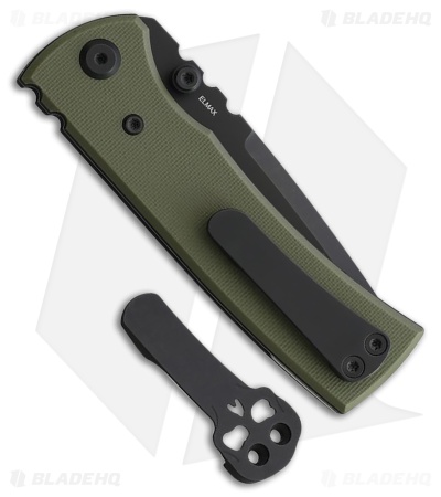 Chaves Knives Blue Label Redencion Street Tanto Knife Green G-10 (3.1" Black)