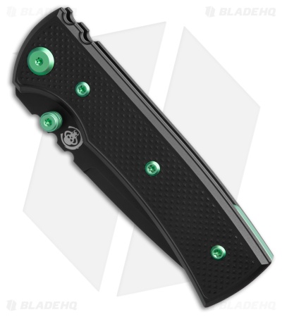 Chaves Redencion Street Blue Label Tanto Knife PVD Knurled/Green Ti (3.25" PVD)