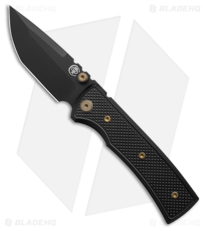Chaves Redencion Street Blue Label Tanto Knife Knurled Al/Bronze Ti (3.25" PVD)