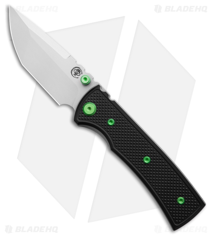 Chaves Redencion Street Blue Label Tanto Knife Knurled Al/Green Ti (3.25" SW)