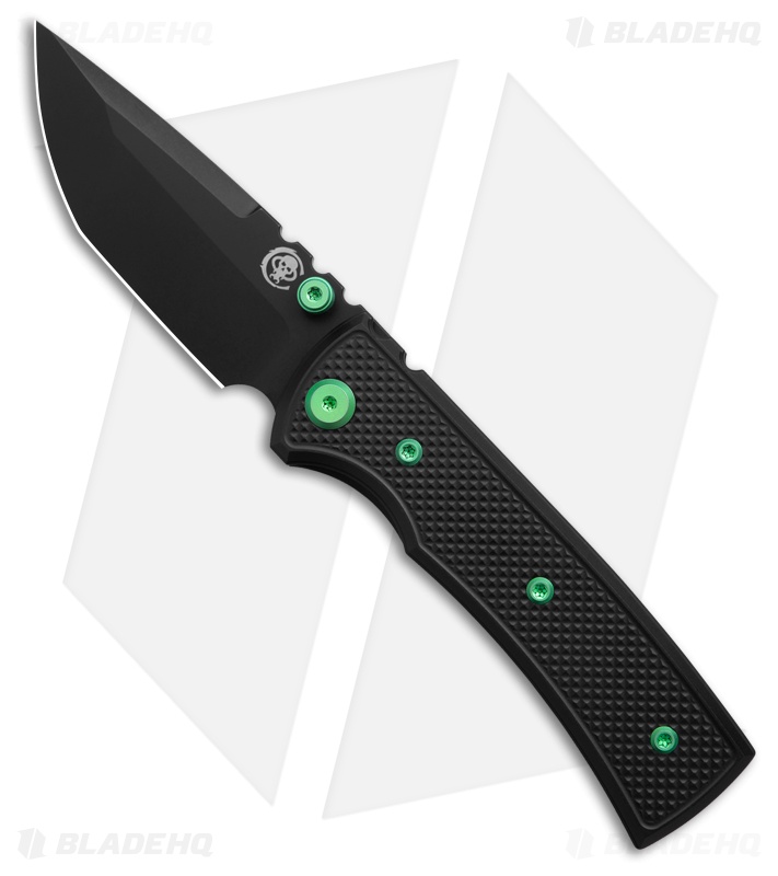 Chaves Redencion Street Blue Label Tanto Knife PVD Knurled/Green Ti (3.25" PVD)