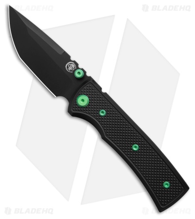 Chaves Redencion Street Blue Label Tanto Knife PVD Knurled/Green Ti (3.25" PVD)