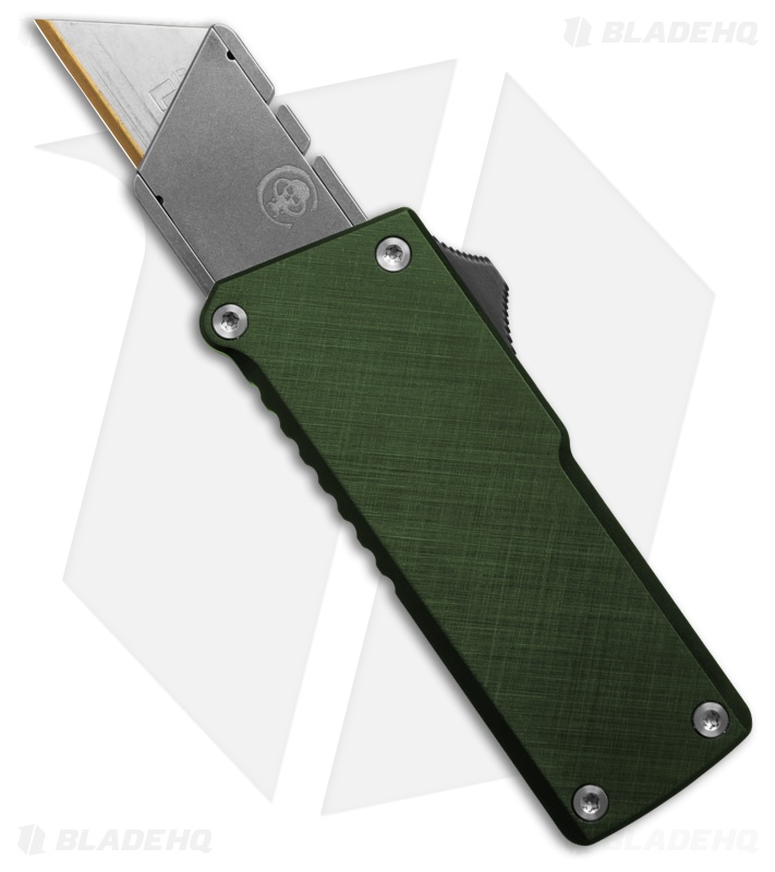 Chaves Handy Utility Blade (CHUB) OTF Knife Green Cross-Hatch Al (1" Utility)
