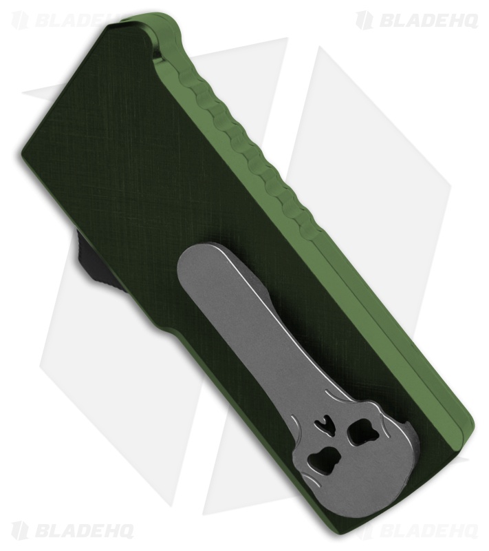 Chaves Handy Utility Blade (CHUB) OTF Knife Green Cross-Hatch Al (1" Utility)