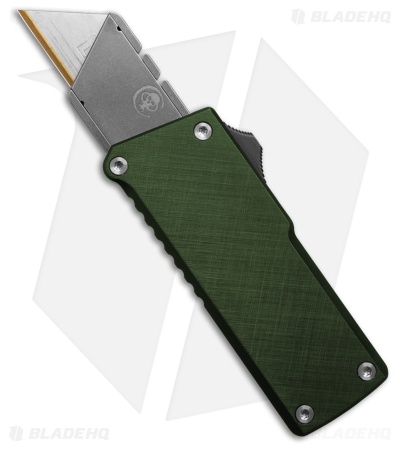 Chaves Handy Utility Blade (CHUB) OTF Knife Green Cross-Hatch Al (1" Utility)