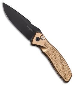 Pro-Tech Pro-Tech Pallas Custom Automatic Knife Weave Al Bronze (3.75" DLC) - $535.00 at Blade HQ