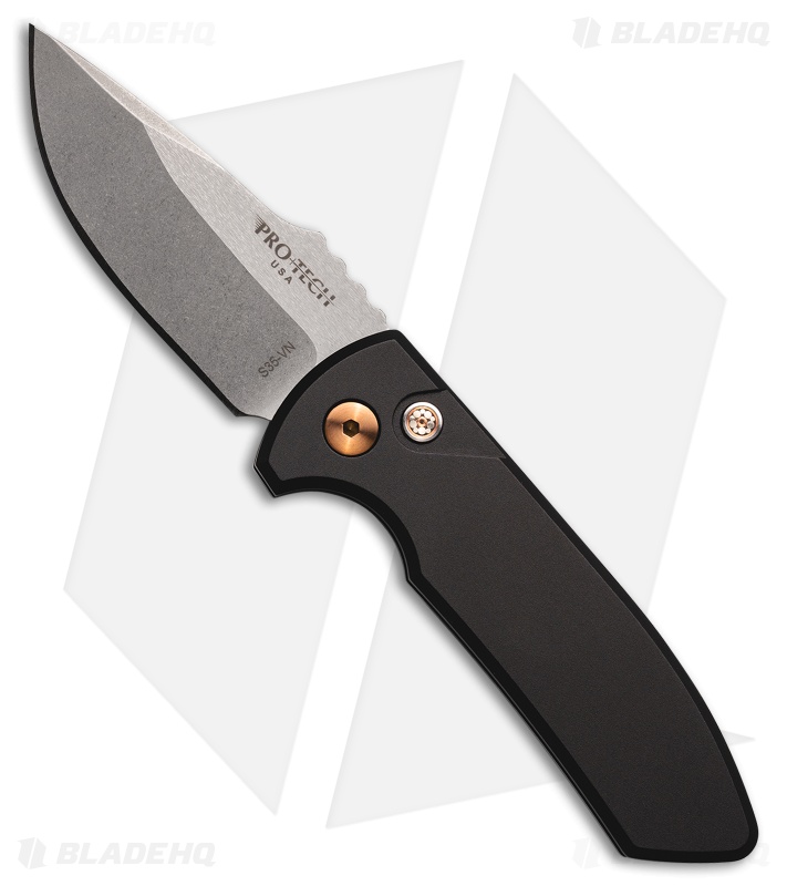 Pro-Tech SBR Automatic Knife Black Aluminum (2.6" Stonewashed/Satin)