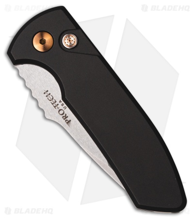 Pro-Tech SBR Automatic Knife Black Aluminum (2.6" Stonewashed/Satin)