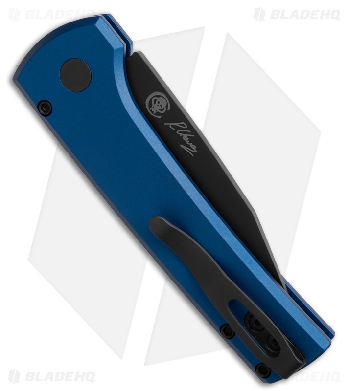 Pro-Tech Chaves Scapegoat Compact Auto Knife Solid Blue Al (3.2" DLC MagnaMax)
