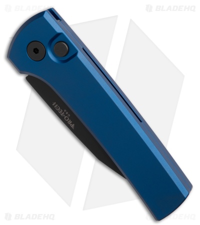 Pro-Tech Chaves Scapegoat Compact Auto Knife Solid Blue Al (3.2" DLC MagnaMax)