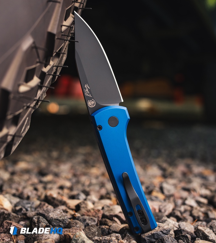Pro-Tech Chavez Scapegoat Compact Auto Knife Solid Blue Al (3.2" DLC MagnaMax)