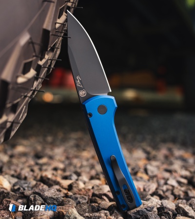 Pro-Tech Chavez Scapegoat Compact Auto Knife Solid Blue Al (3.2" DLC MagnaMax)