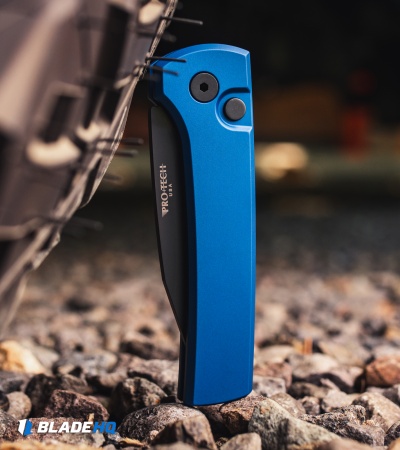 Pro-Tech Chavez Scapegoat Compact Auto Knife Solid Blue Al (3.2" DLC MagnaMax)