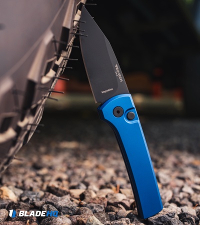 Pro-Tech Chavez Scapegoat Compact Auto Knife Solid Blue Al (3.2" DLC MagnaMax)