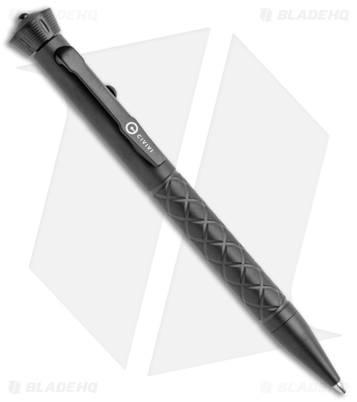 CIVIVI Coronet Black Titanium Pen 5" w/ Spinner Bearing Top CP-02B