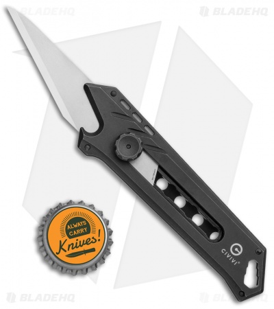 CIVIVI Mandate Black Titanium Utility Knife (9Cr18MoV + Damascus)