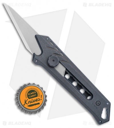 CIVIVI Mandate Blue Titanium Utility Knife (9Cr18MoV + Damascus)