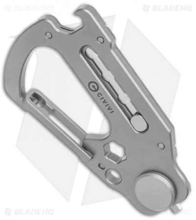CIVIVI Polymorph Carabiner Multi-Tool Gray Titanium (2.8")