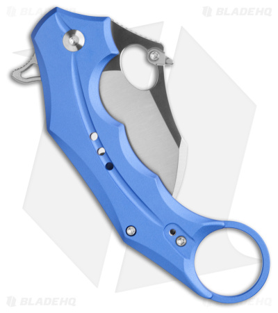 CIVIVI Incisor II Karambit Button Lock Knife Blue Alum (2.02" Satin) C16016B-2
